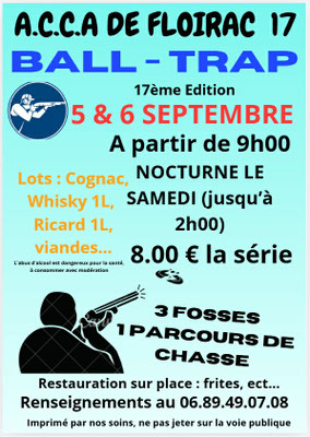 A.C.C.A DE FLOIRAC 17 - Ball-Trap 17ème Edition