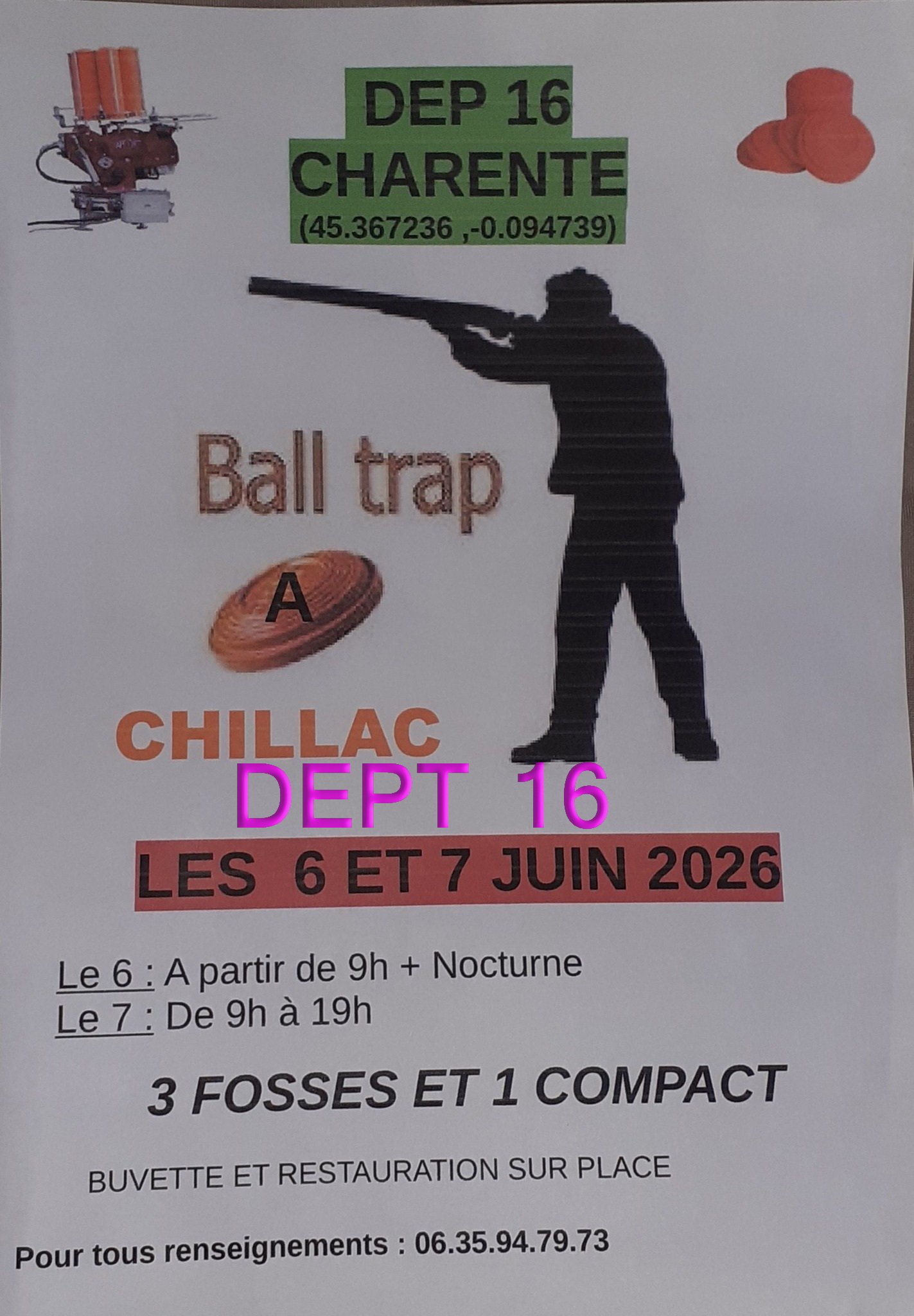 Ball trap à Chillac