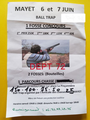 Ball Trap organisé par l'Amicale des chasseurs de Mayet