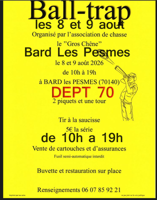 Ball-trap Bard Les Pesmes - Association de chasse Le Gros Chêne