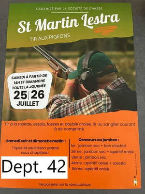 St Martin Lestra - Tir aux pigeons (organisé par la Société de Chasse)