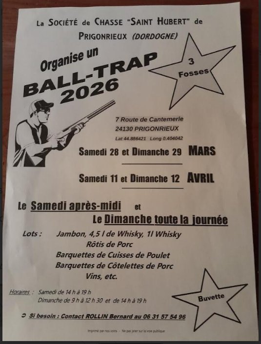 Ball-trap de la Société de chasse Saint-Hubert de Prigonrieux