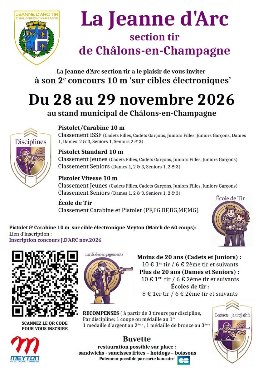 2ème concours amical de tir à 10 m – La Jeanne d'Arc