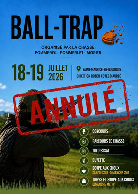 Ball-Trap organisé par la Chasse Pommerol - Pommerlet - Morier