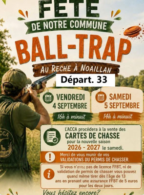 Fête de notre commune - Ball-Trap au Réché à Noaillan